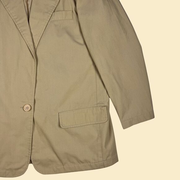 1990s beige/tan blazer by Haband Travel Smart, vintage 90s size S beige jacket - Picture 6 of 8